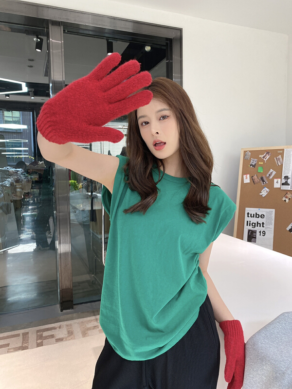 New year in early spring! [modern 197] versatile basic sleeveless comfortable short sleeve T-shirt 5323# zyh
