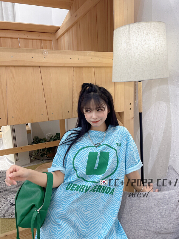 Original price 28.20! [CC] zebra foam letter short sleeve T-shirt 8201# XYY