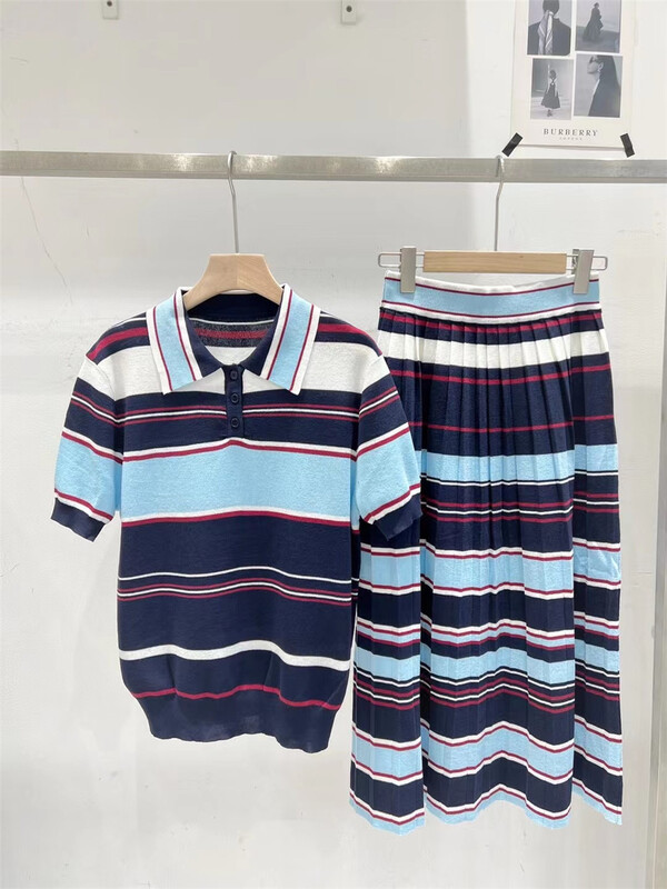 [td] striped Lapel short sleeve T-shirt (sold separately) 8302a# XJ