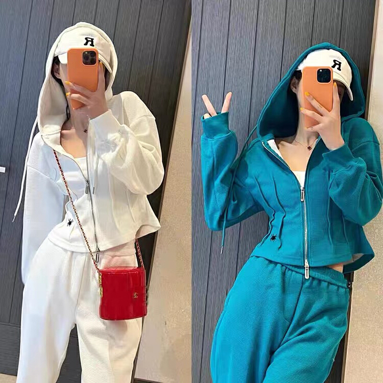 New year in early spring! [Huaxi] hooded zipper blouse + comfortable casual pants two piece suit 8575# PCZ