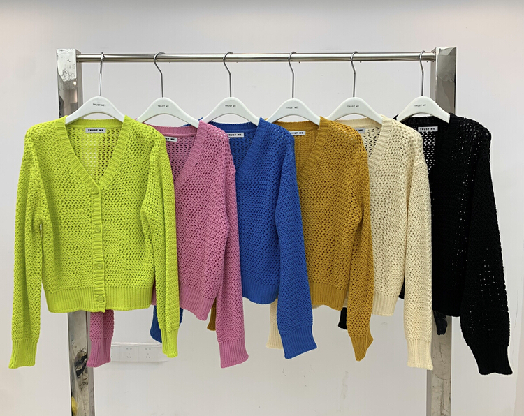 goods in stock! New year in early spring! [trust me] pure color Korean girls' Knitted cardigan 66640# ozq