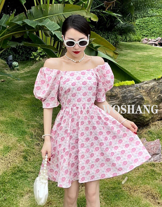 [woshang woshang] sweet bow broken flower dress 1246# XYJ