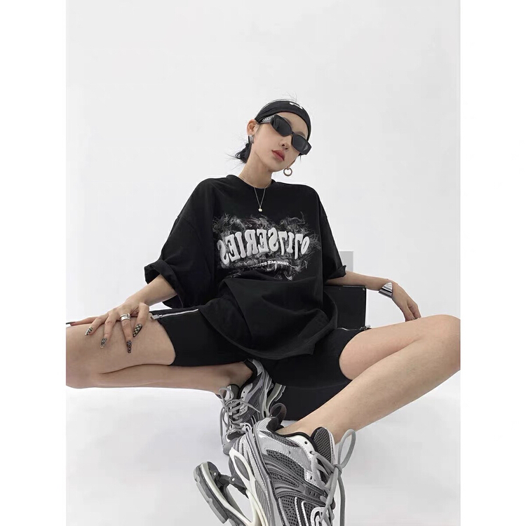 [TA +] Korean personalized letter printed short sleeve T-shirt 8099# XYY