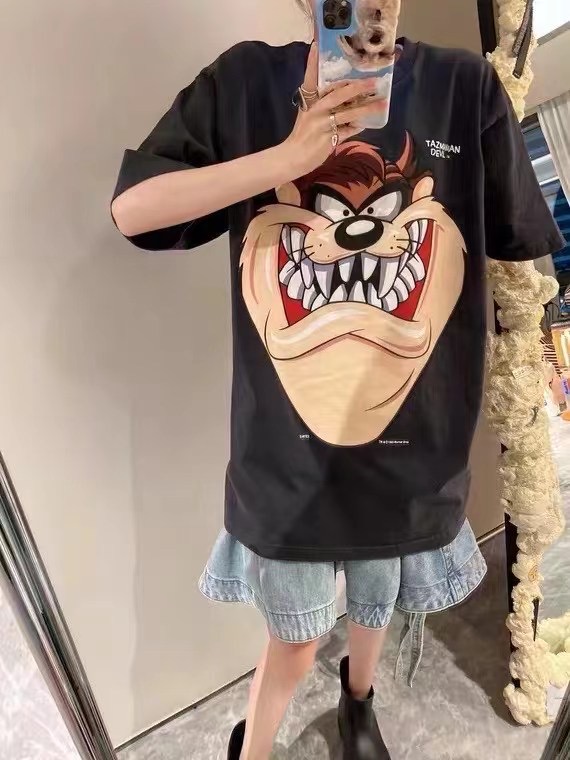 [Amy] large cartoon dog loose short sleeve T-shirt 850# WTT