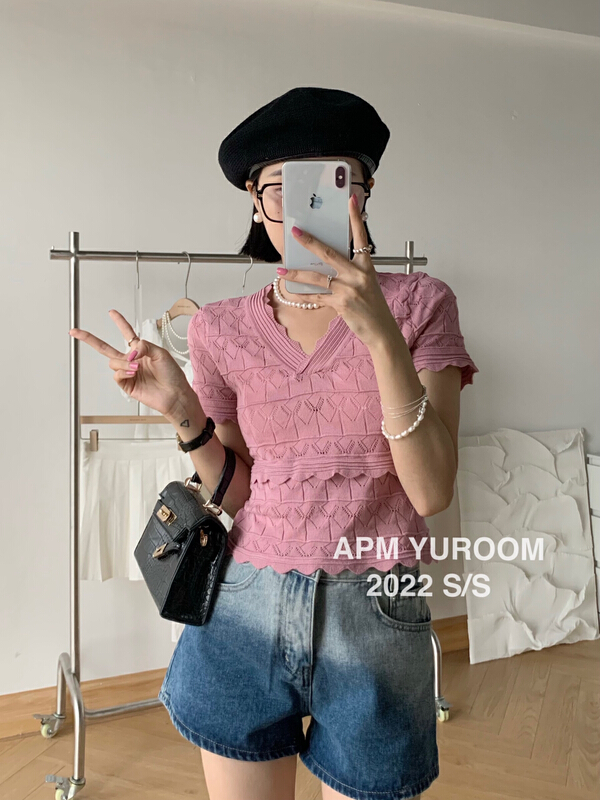 [APM yuroom] sweet and gentle V-Neck Sweater 22301# LSL