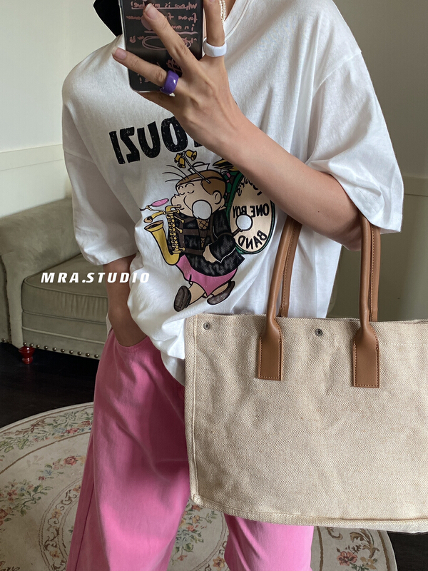 [MRA] versatile loose cartoon print short sleeve T-shirt l1061# zxl