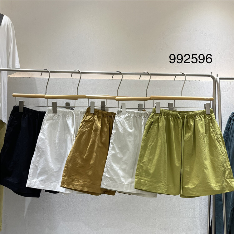 [twenty printed wood] elastic waist comfortable Korean casual shorts 992596 # L