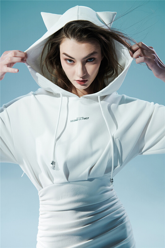 goods in stock! New year in early spring! [kunswear] Korean slim Hooded Dress 66029# XYJ