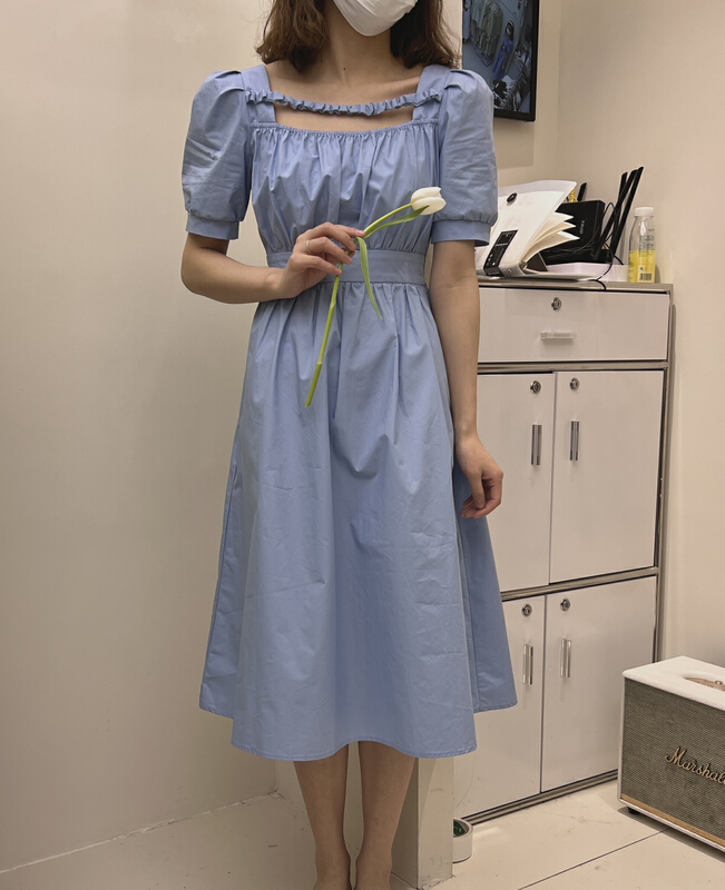 [Taotao family] fashion temperament bubble sleeve dress 3563# lwy
