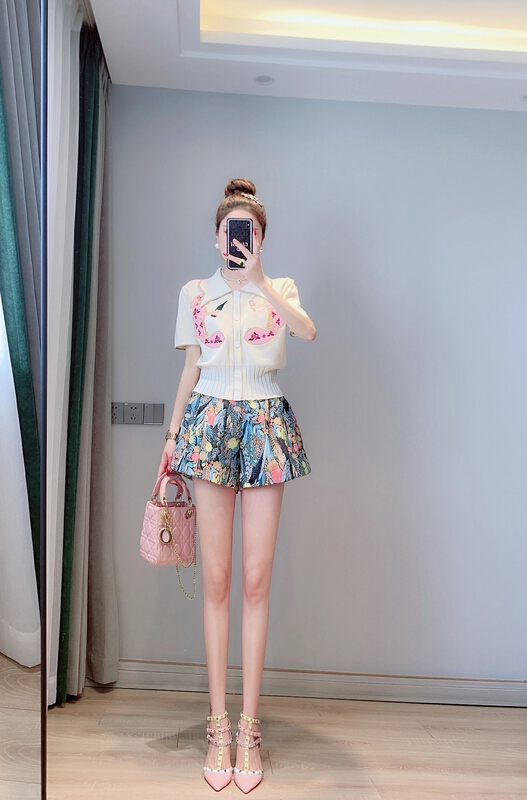 [pan] single breasted cartoon embroidery sweater 00518# PCZ