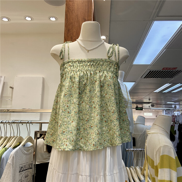 [chengzhuo] broken flower comfortable Korean vest / sling 81226# L