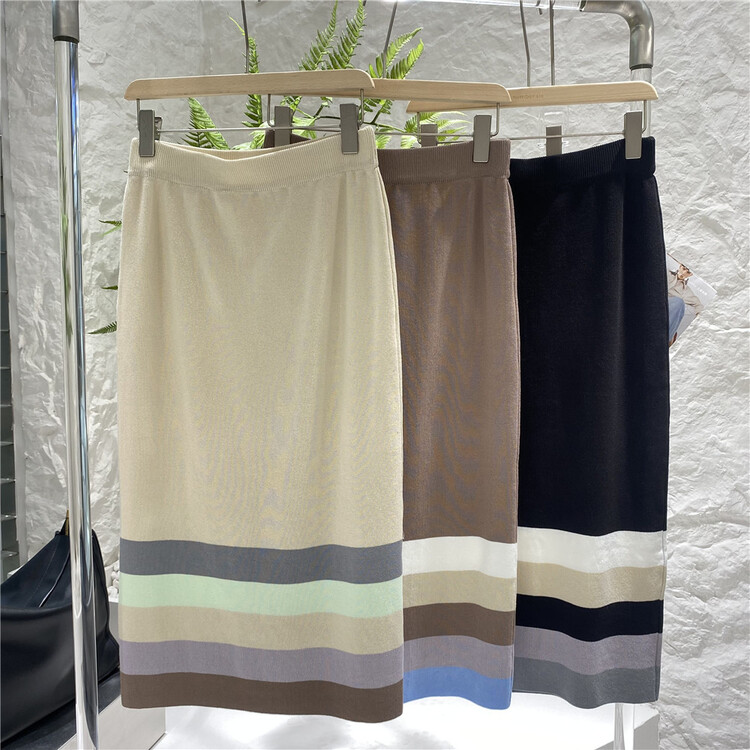 [numbersix] color blocking, age reducing and slimming skirt 9820# LSW