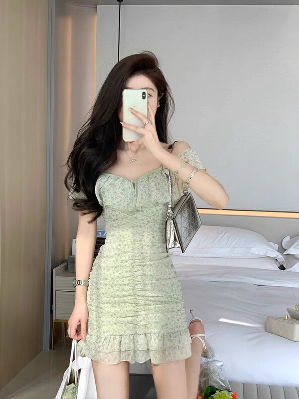 [L.L studio] broken flower waist closing temperament dress 7679# PCZ