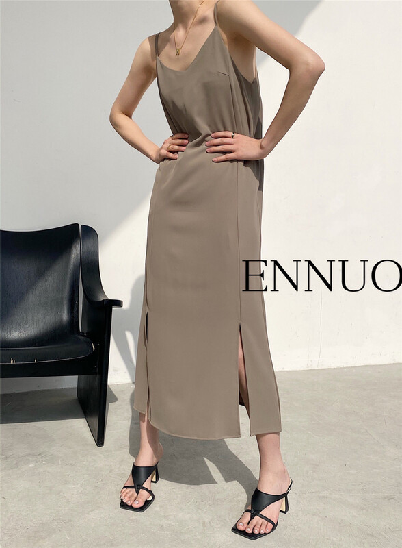 現貨!早春上新!【ENNUO】吊帶淑女氣質連衣裙  1095#  L