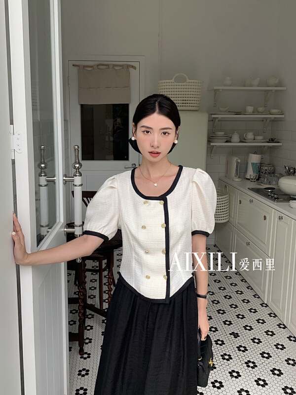 【AIXILI愛西里】法式氣質雙排扣小衫  6336#  WPL