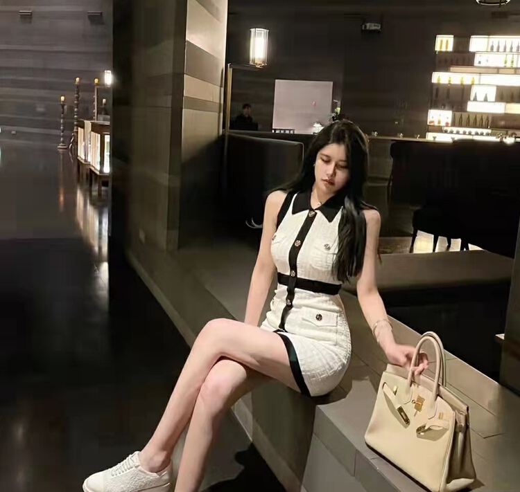 New in early summer! [pan] stitched celebrity temperament dress 00396# PCZ