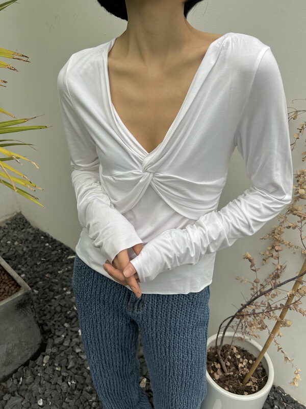 Original price 32.71! [nesha SDD] simple kink slim long sleeve T-shirt 8056# WTT