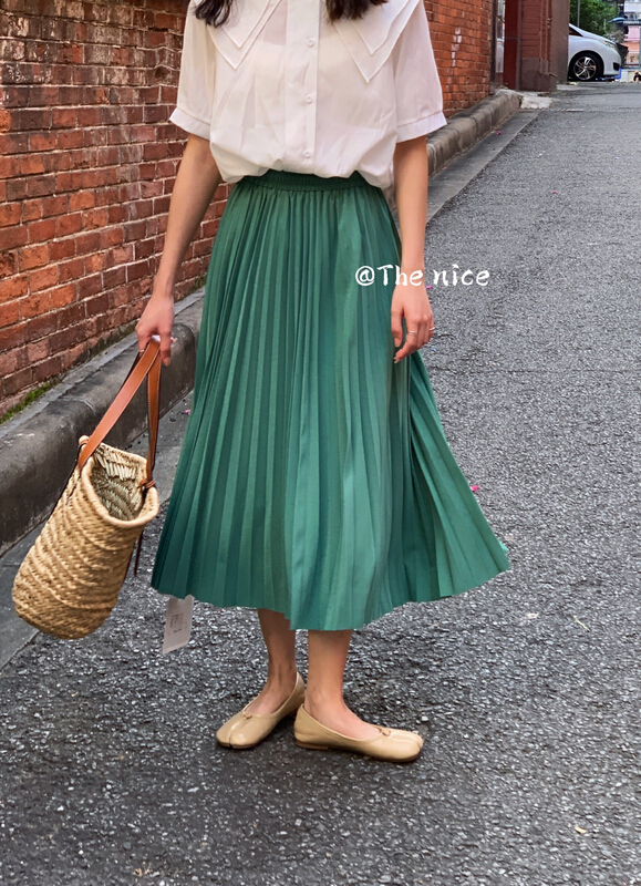 goods in stock! New year in early spring! [the nice] Han Shu pleated simple skirt a5029# hjy