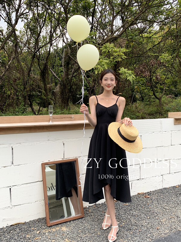 New in early summer! [ZY] pure desire, deep V, high-level feeling, sexy, backless, waist closed and thin dress 68215# ozq