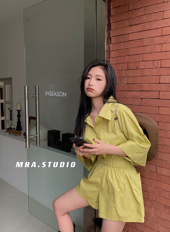 New in early summer! [MRA] design diagonal shoulder two-piece pants c3007# zxl