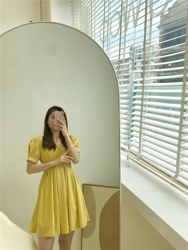 [so woo] stylish and elegant V-neck waist dress 62666# WPL