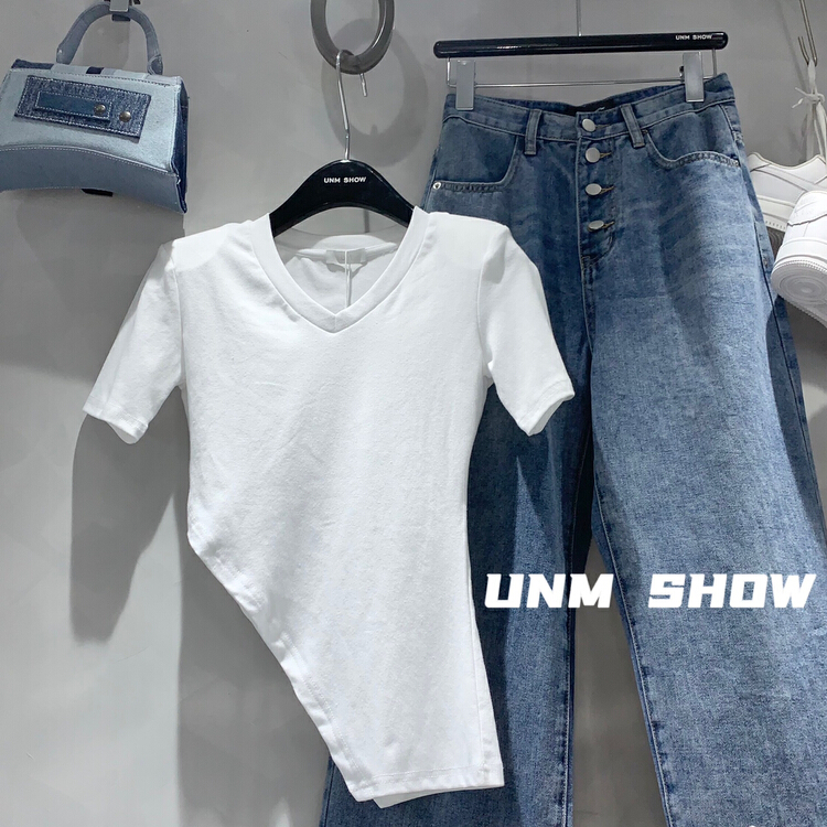 初夏上新!【UNM-SHOW】不規則設計感短袖T恤  6176#  WTT