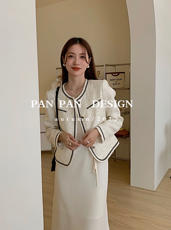 goods in stock! New year in early spring! [Panpan] small fragrance gentle aging versatile short coat 8258-1# cqw