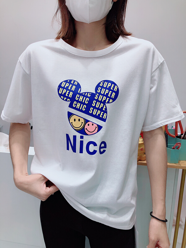 [three thousand gold] Korean Mickey printed short sleeve T-shirt 8017# ll