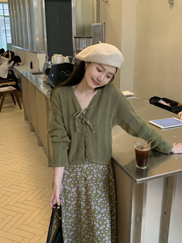 New year in early spring! [timely rain] Han Feng ins versatile thin loose cardigan warm sweater af205# YYW