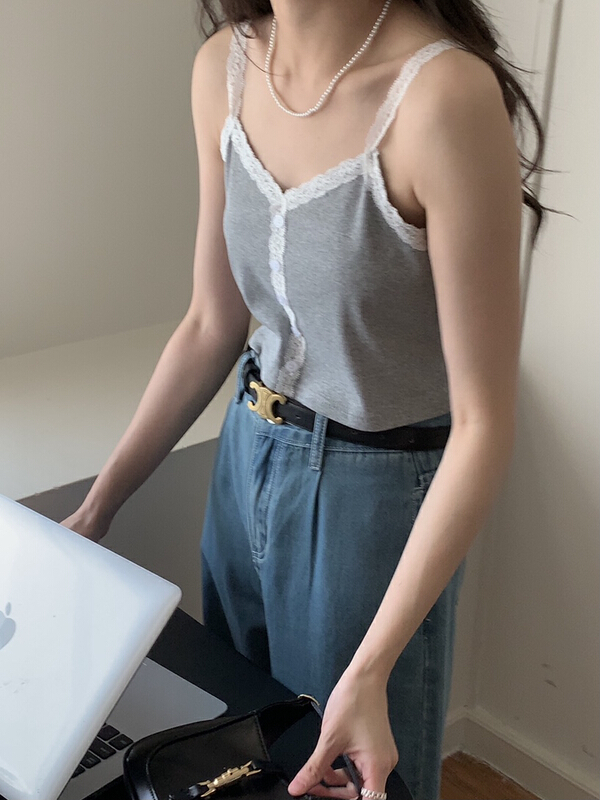 [Gabrielle] SEXY LACE VEST / sling b2283# zxl