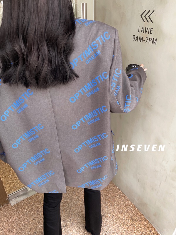 Original price 168.07! New year in early spring! [inseven] European and Korean color letter printing loose fit suit 26175# ozq