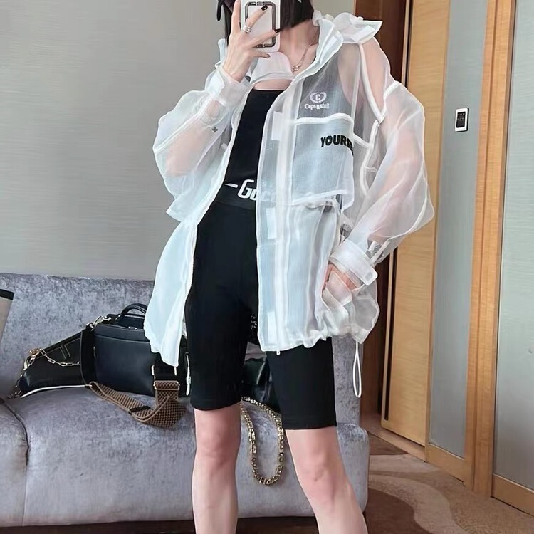 [yayirou] Korean fashion personalized letter sunscreen shirt 5992# zyh