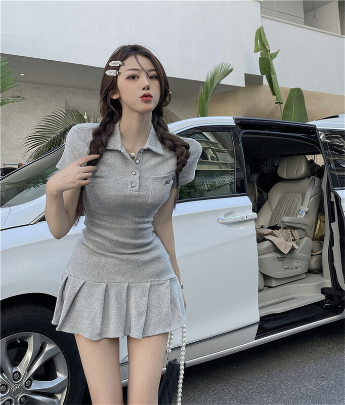 In early summer! [lucky.bibi] Korean versatile letter pocket dress 893a\cqw