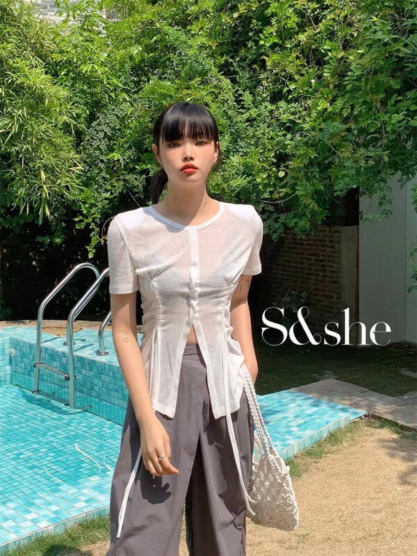 [she] a small fashion shirt with drawstring 1179a# XJ