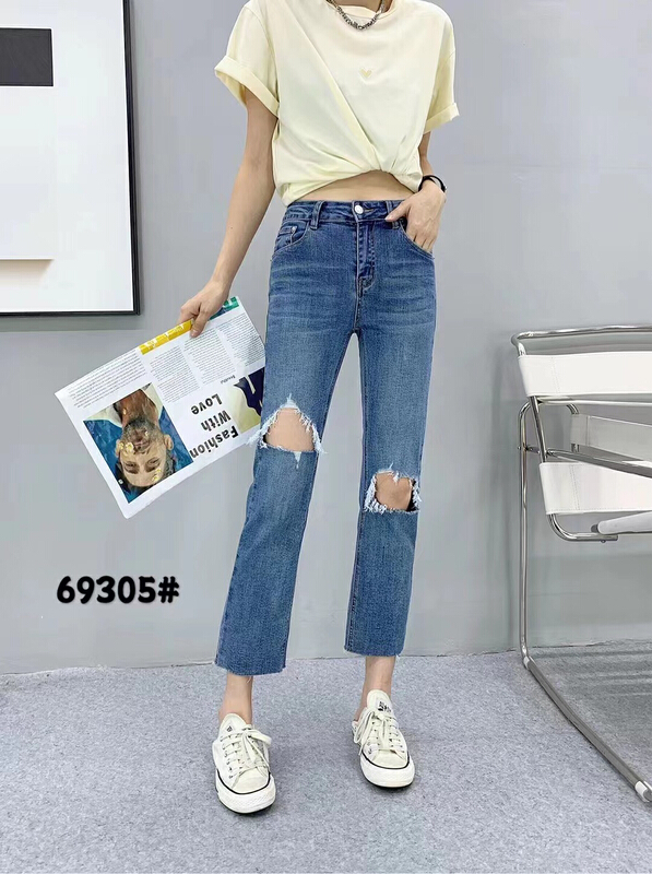 goods in stock! [lsjd] comfortable and versatile ripped jeans 69305# WTT