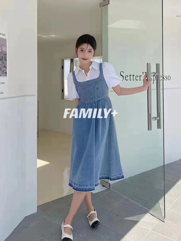 New in early summer! [family +] fake two piece splicing Korean dress 22356# ozq