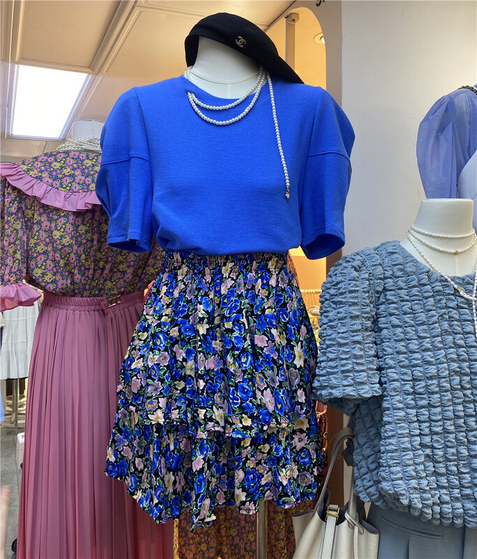 New in early summer! [M queen] Korean high waist floral skirt 6257# HBx