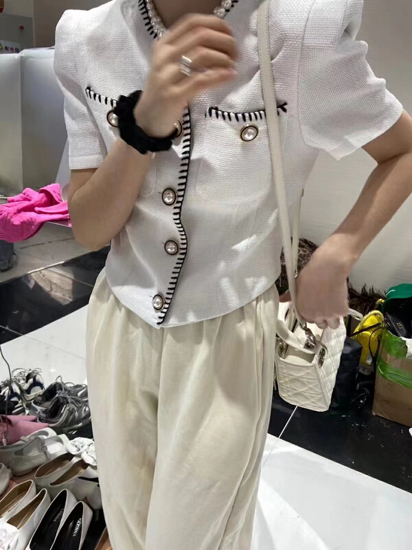 [I do] small fragrance temperament contrast color short coat 8028# cqw