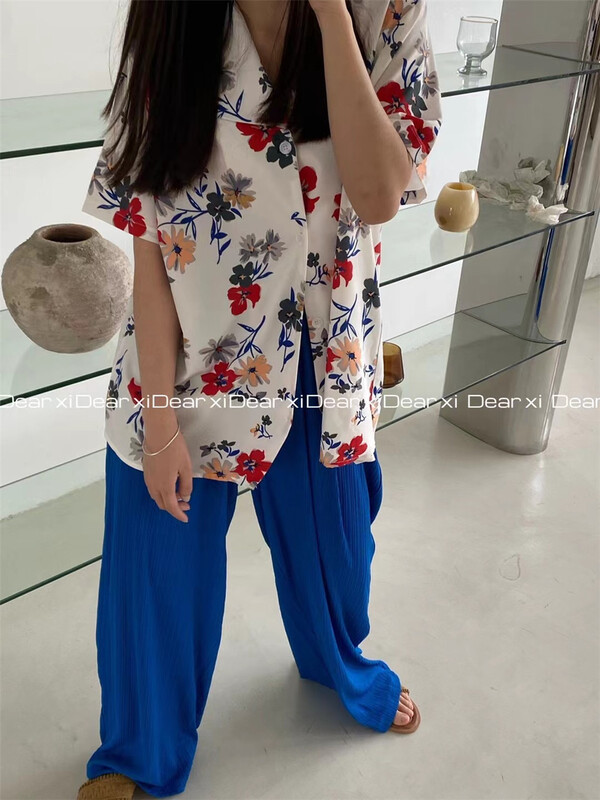 goods in stock! New in early summer! [far. Xi] Vintage versatile loose short sleeved floral shirt 1089# LSW