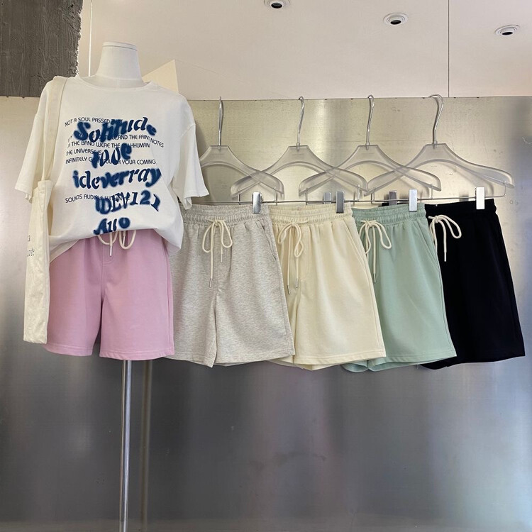 New in early summer! [June] simple sports loose tie casual shorts 807032# XYY