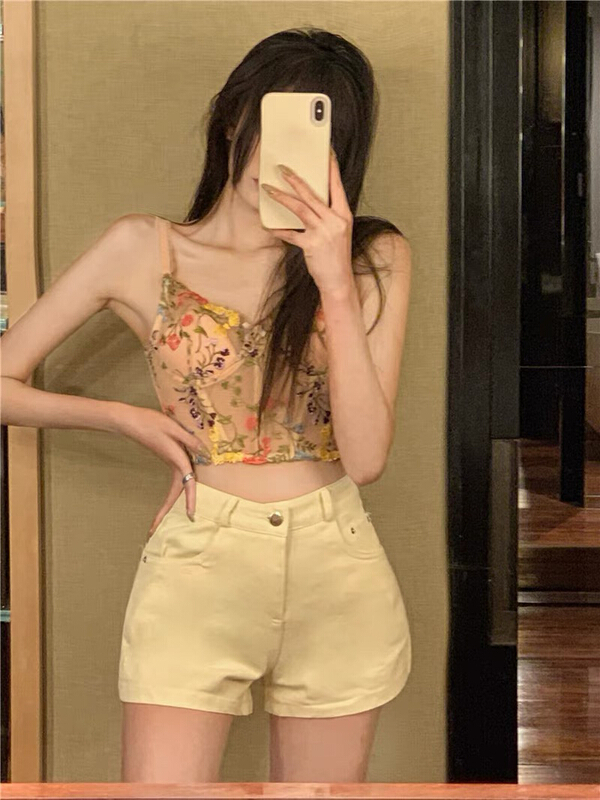 [x · h studio] Yu Yafeng V-neck floral vest / sling 3038# ozq
