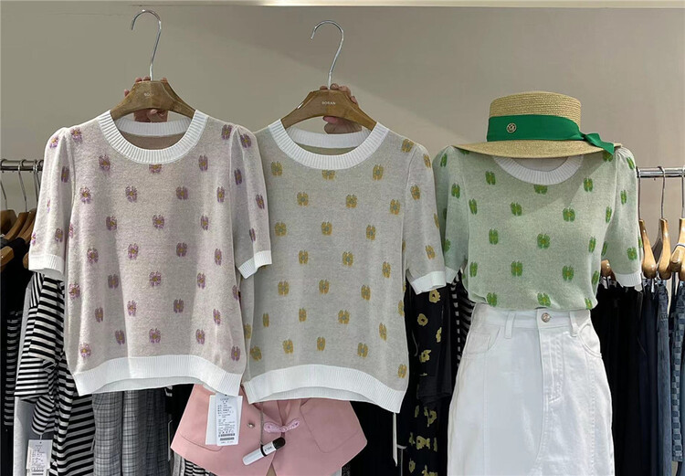[Boran · Boran] round neck design sense vintage fashion sweater 22b7333# LSW