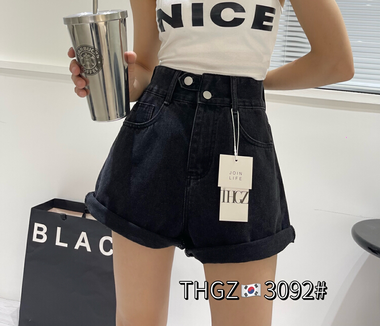 New year in early spring! [- 5kg] high waist slim classic denim shorts 3092# L