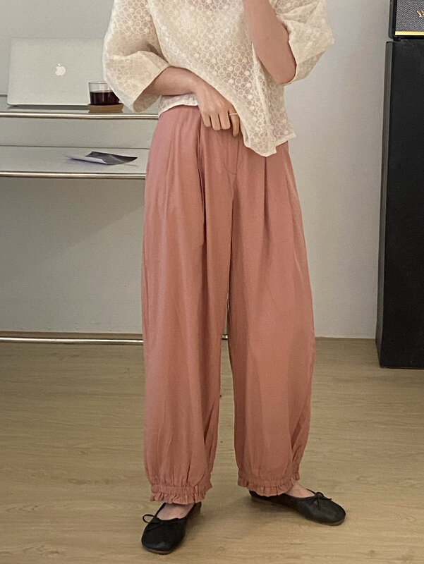 [tototellme] Korean simple loose pants 20445# HBx