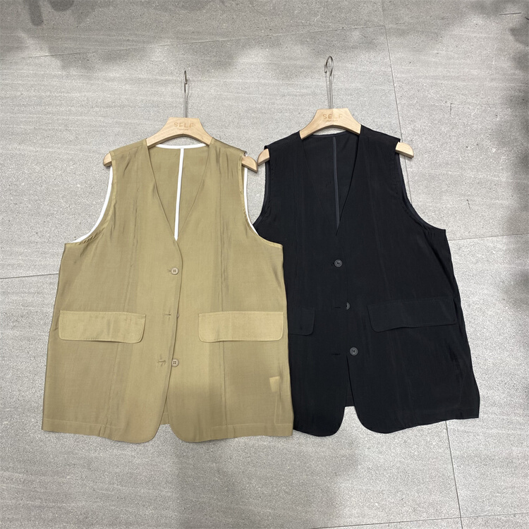 [self] V-neck single breasted vest 7191# LSL