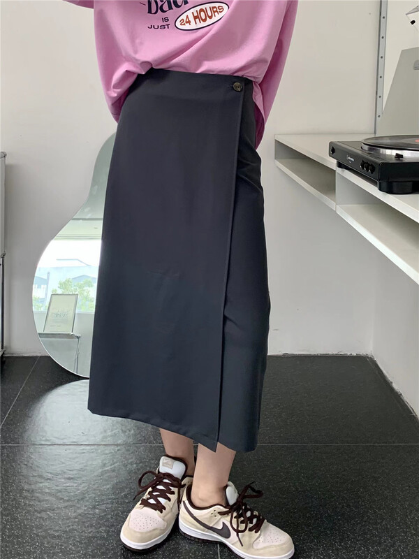 [Lina] Korean style versatile clean color skirt 221r005# zxx