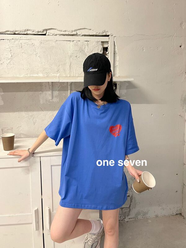 New year in early spring! [one seven] Love Print short sleeve T-shirt 6871# XYY