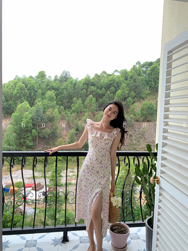[xiuxixi] sweet little fresh fungus side collar floral dress 8096# zxx