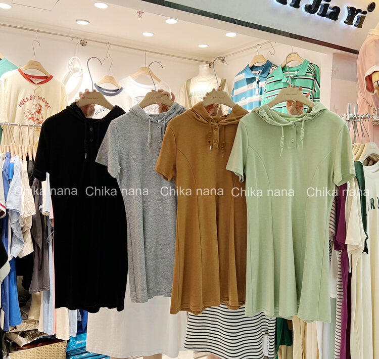 New in early summer! [Yi Jia Yi] Korean slim fit casual Hooded Dress 1148# cqw