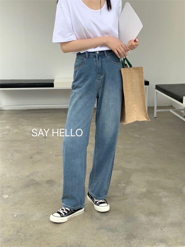 New year in early spring! [sayhello] loose high waist comfortable gradient jeans 20906# L